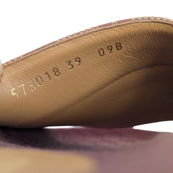 Gucci Angelina Burgundy Ruggine GG Monogram Logo Platform Slide Sandal EU 39 - Picture 7 of 11